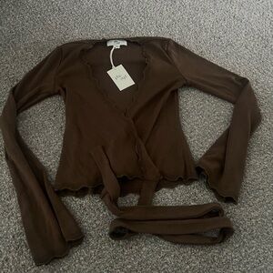 Phe Phe Brown Wrap Top